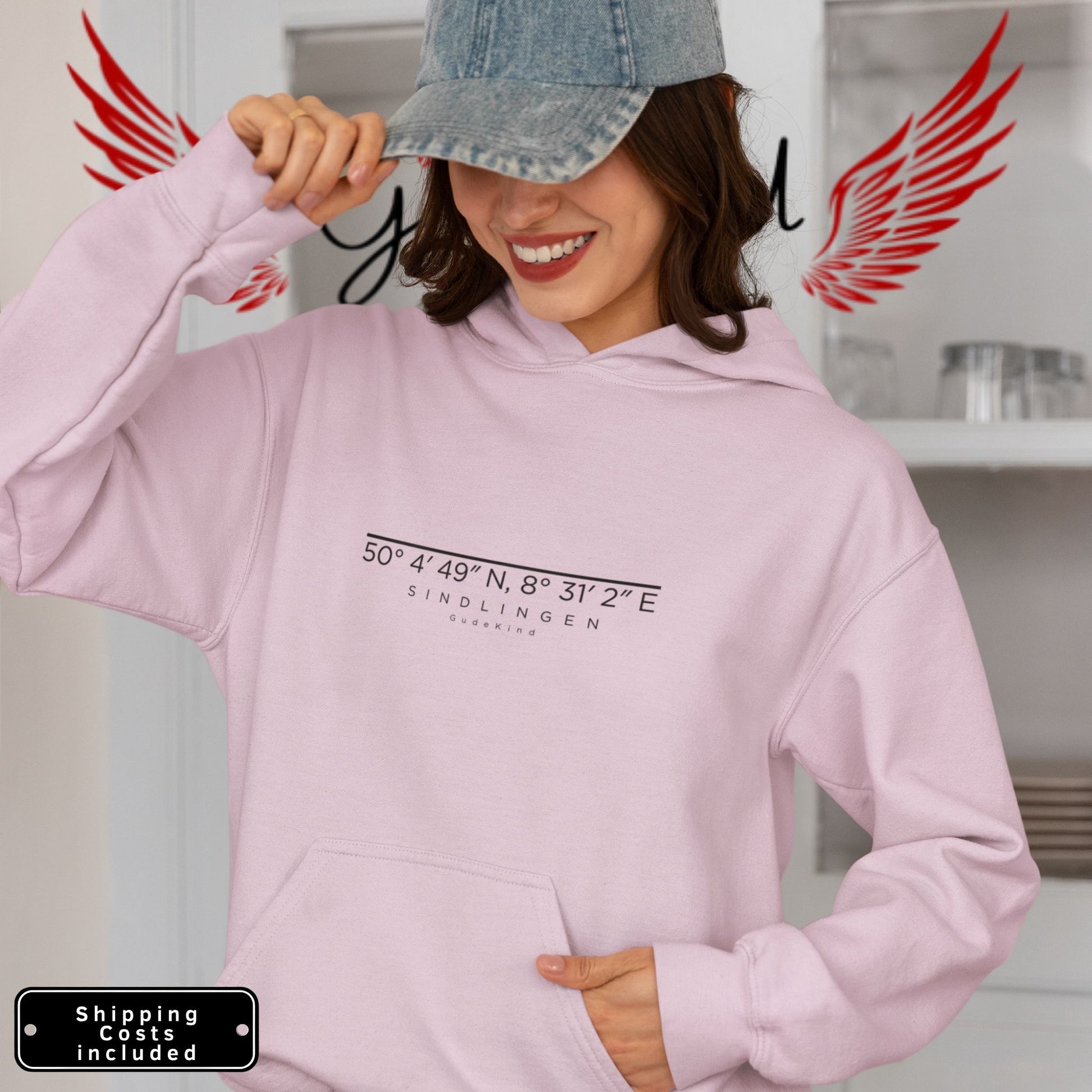 Minimalistischer Frankfurt Sindlingen Hoodie – Local Pride Design Frontprint