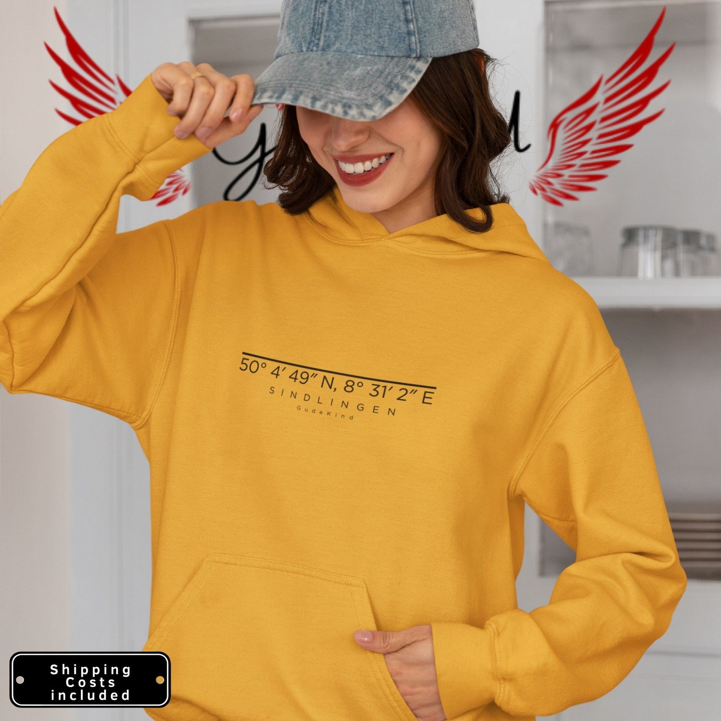 Minimalistischer Frankfurt Sindlingen Hoodie – Local Pride Design Frontprint