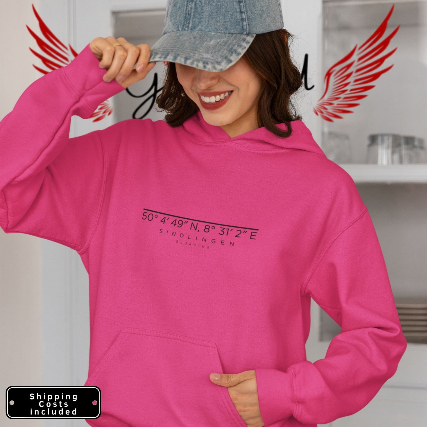 Minimalistischer Frankfurt Sindlingen Hoodie – Local Pride Design Frontprint