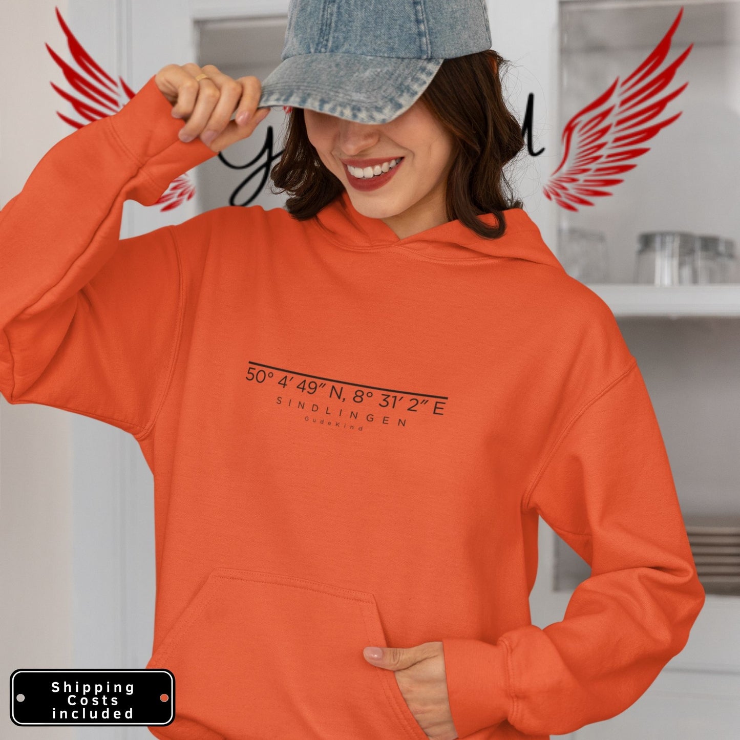 Minimalistischer Frankfurt Sindlingen Hoodie – Local Pride Design Frontprint