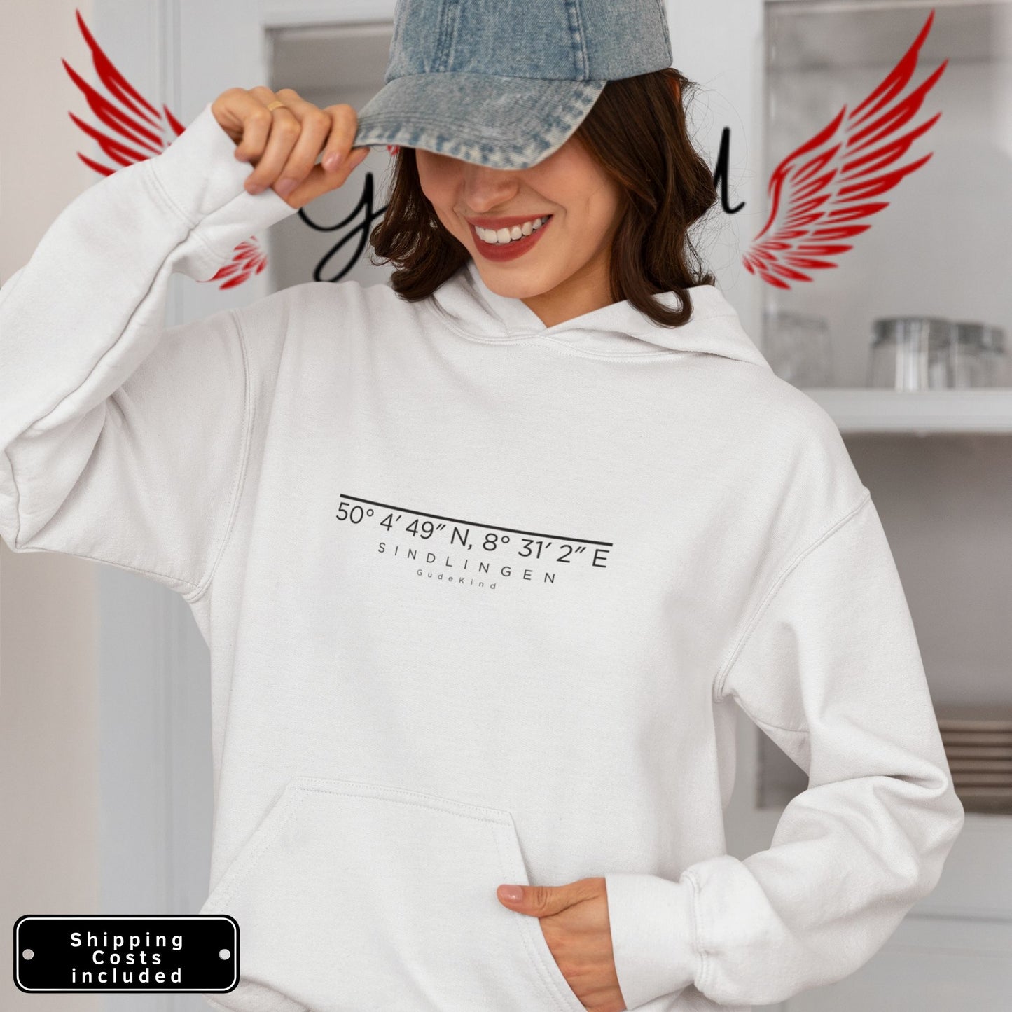 Minimalistischer Frankfurt Sindlingen Hoodie – Local Pride Design Frontprint